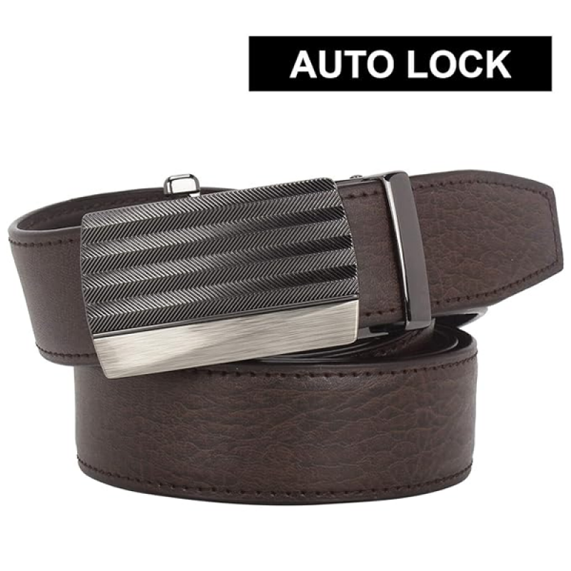 Men's PU Leather Auto Lock Belt