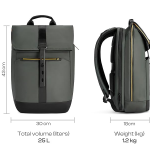 Workpack 23 Liters Water Resistant, L-Open, Premium Polyester Laptop Backpack