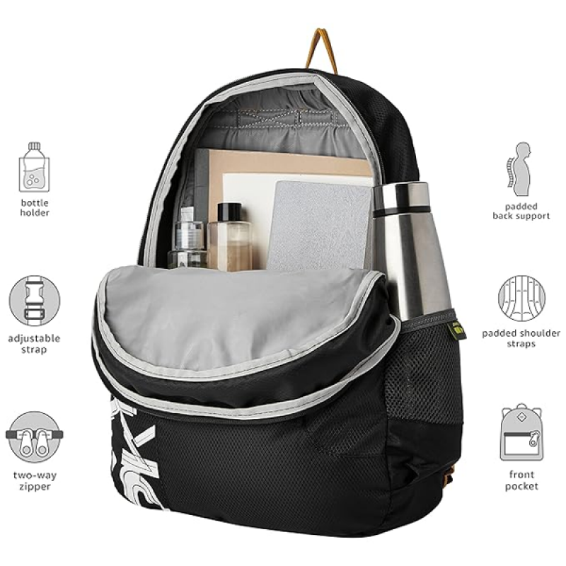 Casual Backpack 28L, 2 Main Compartments, Bottle Pocket, Front Pocket, Padded Shoulder Strap
