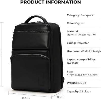 The Radio Backpack Water-Resistant 15.6" Laptop Bag with Luggage Sleeve for Work, Travel, and Daily Use